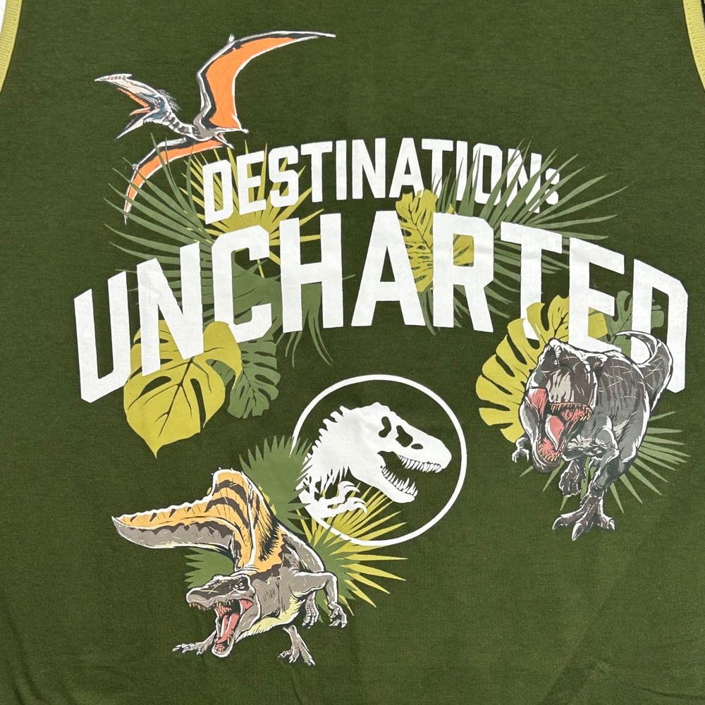 Jurassic World Rebirth‎ Mens 2XL Olive Green Destination Uncharted Tank Top New